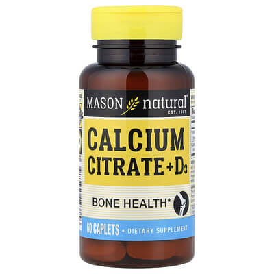 Calcium Citrate + D3, 60 Caplets