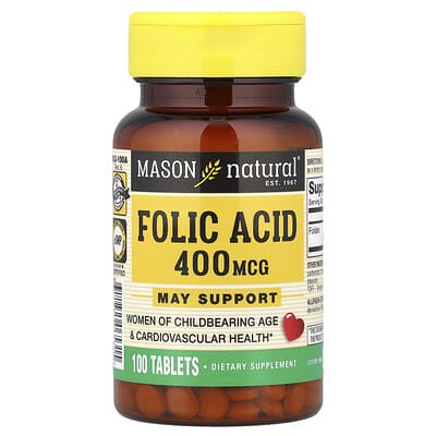 Folic Acid, 400 mcg, 100 Tablets