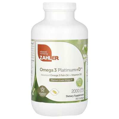 Omega 3 Platinum+D™, Advanced Omega 3 Fish Oil + Vitamin D3, 360 Softgels