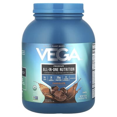 Растительный протеин Organic Plant-Based Protein, Premium All-In-One Nutrition, Chocolate, 3 lb 13.8 oz (1.7 kg)