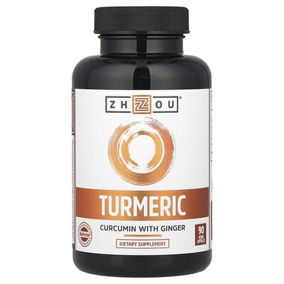 Turmeric, Curcumin with Ginger, 90 Veggie Capsules