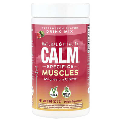 CALM®, Specifics Muscles, Magnesium Citrate Drink Mix, Watermelon, 6 oz (170 g)