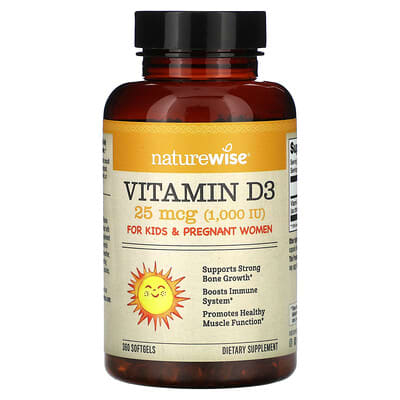 Vitamin D3, 25 mcg (1,000 IU), 360 Softgels