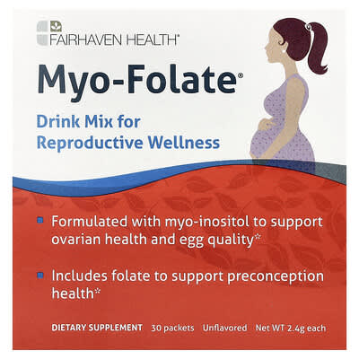 Myo-Folate®, Drink Mix for Reproductive Wellness, Unflavored, 30 Packets, 2.4 g Each