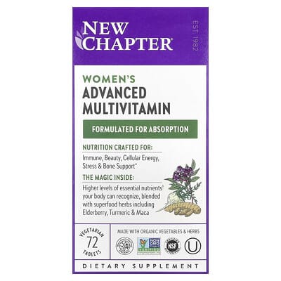 New Chapter Женский Advanced Multivitamin, 72 Vegetarian Tablets