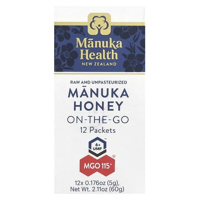 Manuka Honey On-The-Go, UMF 6+, MGO 115+, 12 Packets, 0.176 oz (5 g) Each