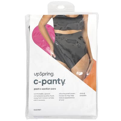 C-Panty® трусы после кесарева сечения, с силиконовой панелью, с высокой талией, S/M, черный, 1 шт
