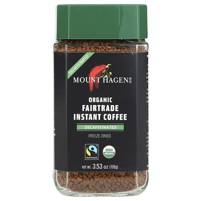 Organic Fairtrade Instant Coffee, Decaffeinated, 3.53 oz (100 g)