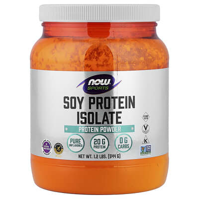 Изолят соевого протеина Sports, чистый без вкуса, 1.2 lbs (544 g)