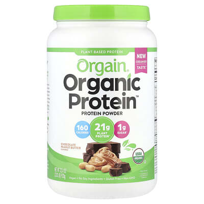 Organic Protein™ Powder, Plant Based, Chocolate Peanut Butter, 2.03 lb (920 g)