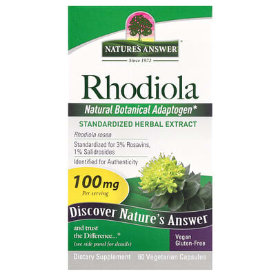 Rhodiola, 100 mg, 60 вегетарианских капсул