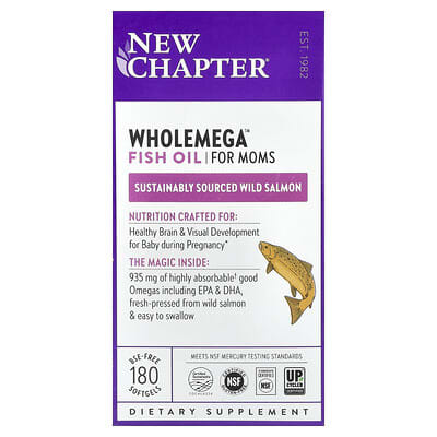 Wholemega™ Fish Oil For Moms, 180 Softgels