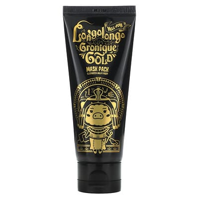 Маска для лица Elizavecca Milky Piggy, Hell-Pore Longolongo Gronique Gold Beauty Mask Pack, 3.38 fl oz (100 ml)