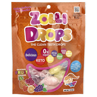 Zolli Drops®, The Clean Teeth Drops™, Delicious Fruit, 1.6 oz