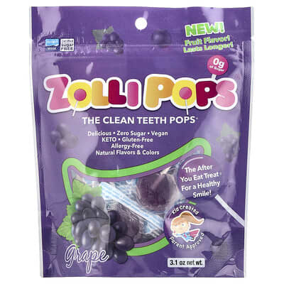 The Clean Teeth Pops®, Grape, 3.1 oz