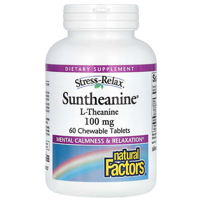 Stress-Relax®, Suntheanine®, L-Theanine, 60 Chewable Tablets (100 mg per Tablet)