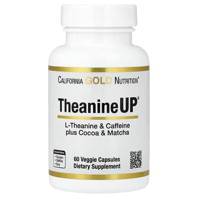 TheanineUP®, L-Theanine & Caffeine Plus Cocoa and Matcha, 60 Veggie Capsules