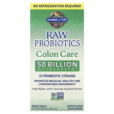 RAW Probiotics, Colon Care, Shelf-Stable, 30 Vegetarian Capsules