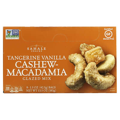 Glazed Mix, Tangerine Vanilla Cashew-Macadamia, 9 Packs, 1.5 oz (42.5 g) Each