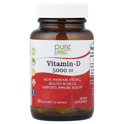 Vitamin-D, 5,000 IU, 30 Vegi-Caps