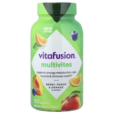 Multivites Gummies, Berry, Peach & Orange, 150 Gummies