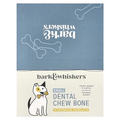Bark & Whiskers™, Dental Chew Bone, For Dogs, Small, 12 Bones, 0.7 oz (20 g) Each
