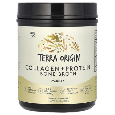 Collagen + Protein Bone Broth, Vanilla, 16.5 oz (468 g)