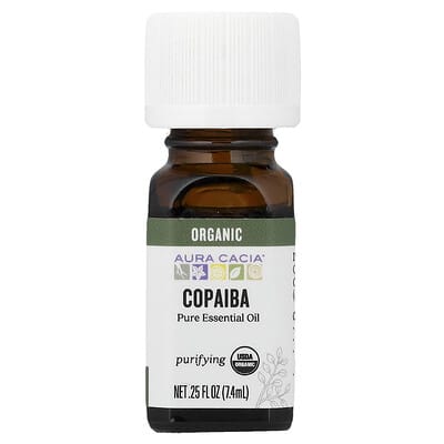 Pure Essential Oil, Organic Copaiba, 0.25 fl oz (7.4 ml)