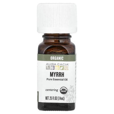 Pure Essential Oil, Organic Myrrh, 0.25 fl oz (7.4 ml)