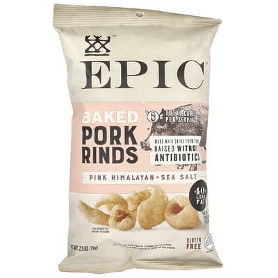Baked, Pork Rinds, Pink Himalayan + Sea Salt, 2.5 oz (70 g)