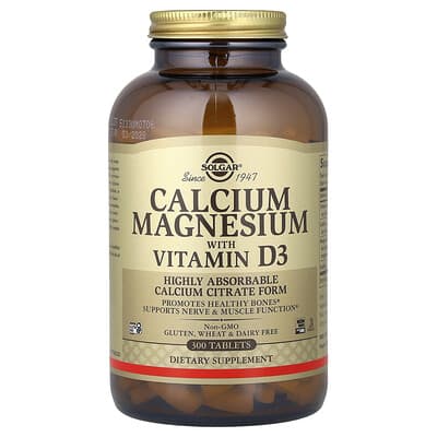 Calcium Magnesium with Vitamin D3, 300 Tablets