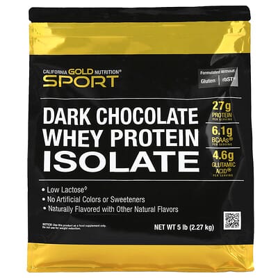 Sport, изолят сывороточного протеина, Dark Chocolate, 5 lb (2.27 kg)