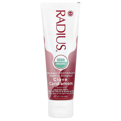 RADIUS органическая зубная паста с гвоздикой и кардамоном, 3 oz (85 g)