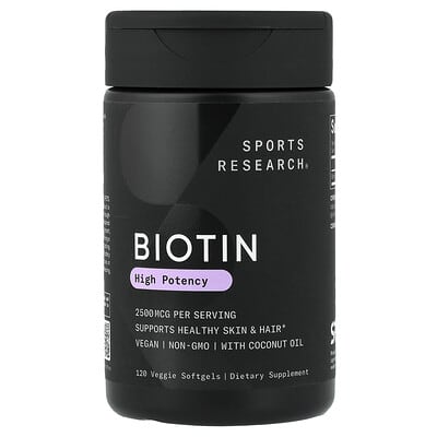 Biotin, 2,500 mcg, 120 Veggie Softgels