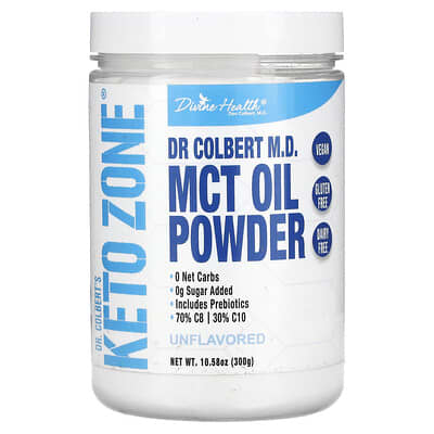 Dr. Colbert's Keto Zone®, MCT Oil Powder, Unflavored, 10.58 oz (300 g)