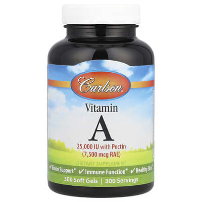 Vitamin A, 7,500 mcg RAE (25,000 IU), 300 Soft Gels