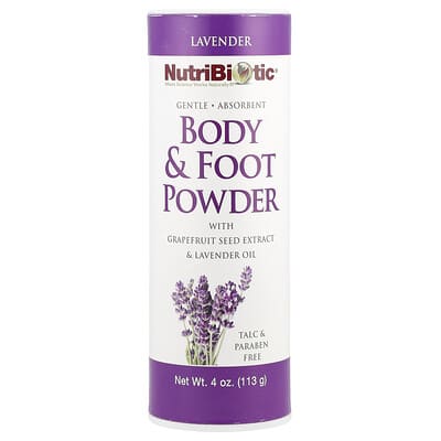 Body & Foot Powder with Grapefruit Seed Extract & Lavender Oil, Lavender, 4 oz (113 g)