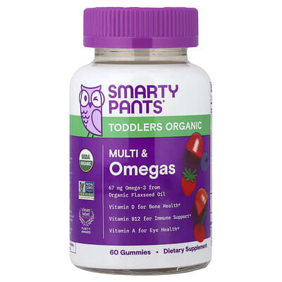 Toddlers Organic, Multi & Omegas Gummies, Cherry and Mixed Berry, 60 Gummies