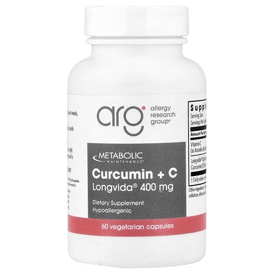 Metabolic Maintenance, Curcumin + C, 60 вегетарианских капсул