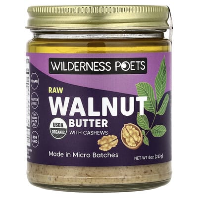 Raw Walnut Butter with Cashews, 8 oz (227 g)