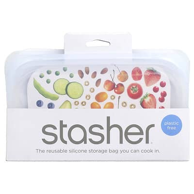 Reusable Silicone Storage Food Bag, Snack Size, Clear, 9.9 fl oz (293.5 ml)