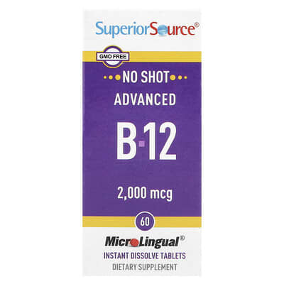 Superior Source Advanced B-12, 2,000 mcg, 60 таблеток MicroLingual®