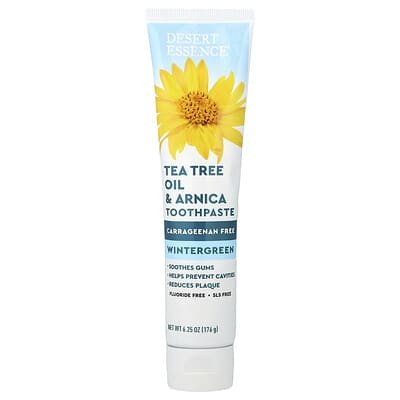 Зубная паста Desert Essence Tea Tree Oil & Arnica Toothpaste Wintergreen 6.25 oz (176 g)