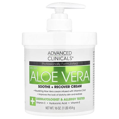 Aloe Vera, успокаивающий восстанавливающий крем, 16 oz (454 g)