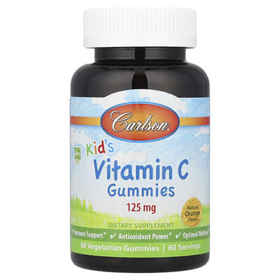 Kid's, Vitamin C Gummies, Natural Orange, 125 mg, 60 Vegetarian Gummies