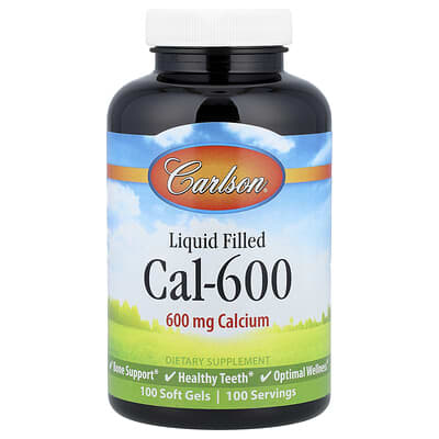 Carlson Liquid Filled Cal-600, 600 mg, 100 мягких капсул