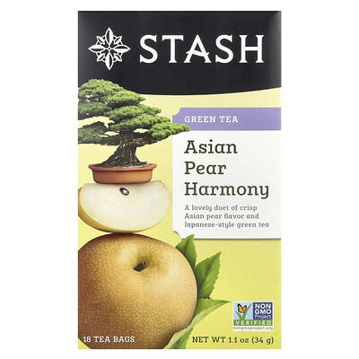 Green Tea, Asian Pear Harmony, 18 Tea Bags, 1.1 oz (34 g)
