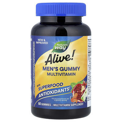 Alive!® Мужские витаминные мармеладки, фруктовые, 60 шт