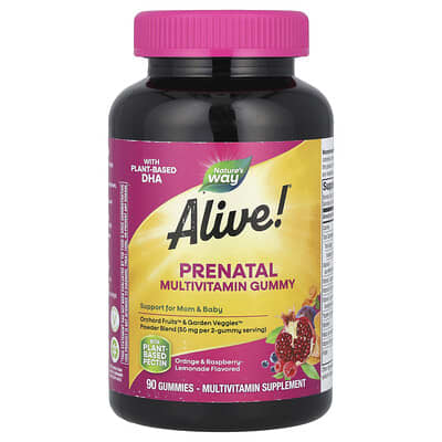 Alive!® Prenatal Multivitamin Gummy, Orange & Raspberry-Lemonade, 90 Gummies