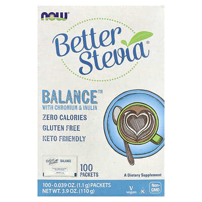 Better Stevia®, Balance™ with Chromium & Inulin, 100 Packets, 0.039 oz (1.1 g) Each